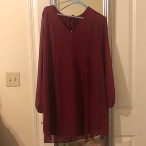 Red long sleeve dress